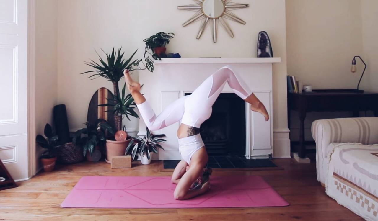 flowing into headstand